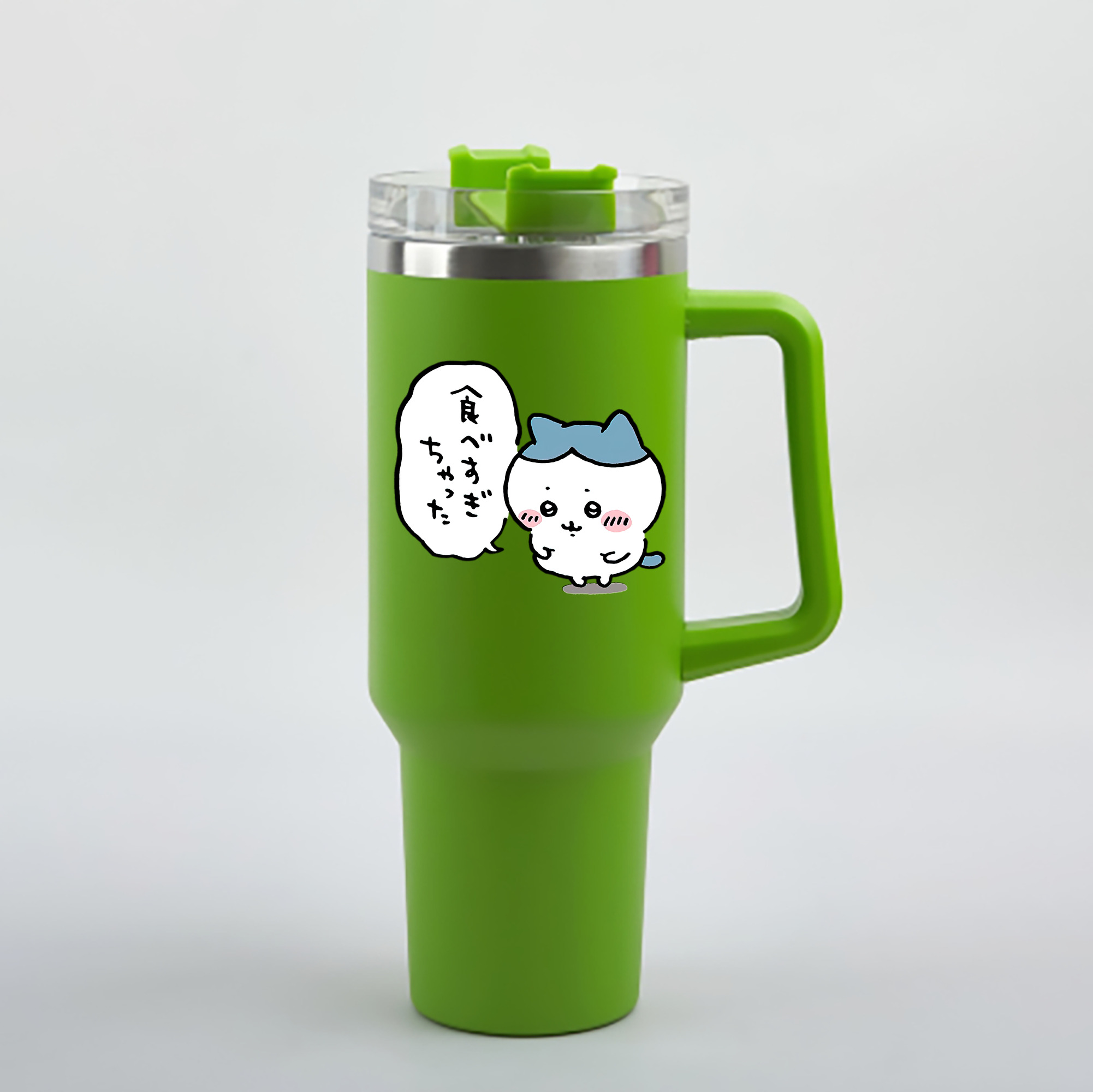（画像用） ちいかわ ハチワレ Chii-kawa hachiware 1200mL車用タンブラー - クリスタルステッカー（プラスチックストロー付き）